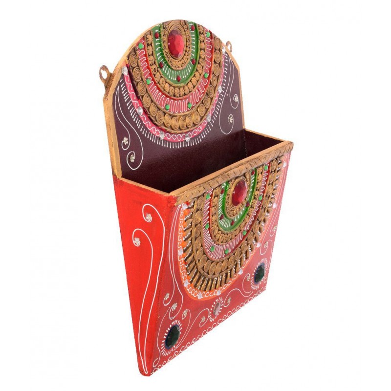 eCraftIndia Wood Magazine Holder Multicolour