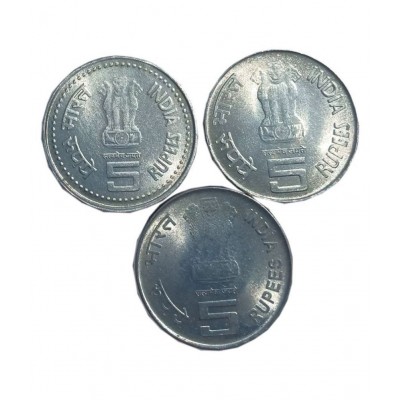 five rupee 3 coins set for collection
