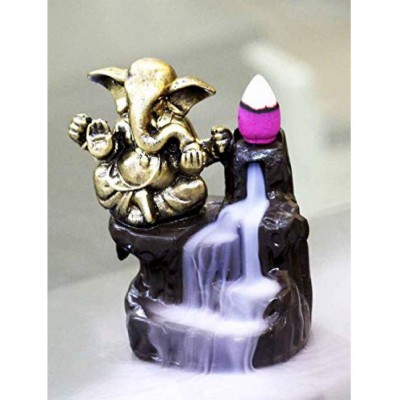 iHandikart Multicolour Polyresin Ganesha Smoke Backflow - Pack of 1