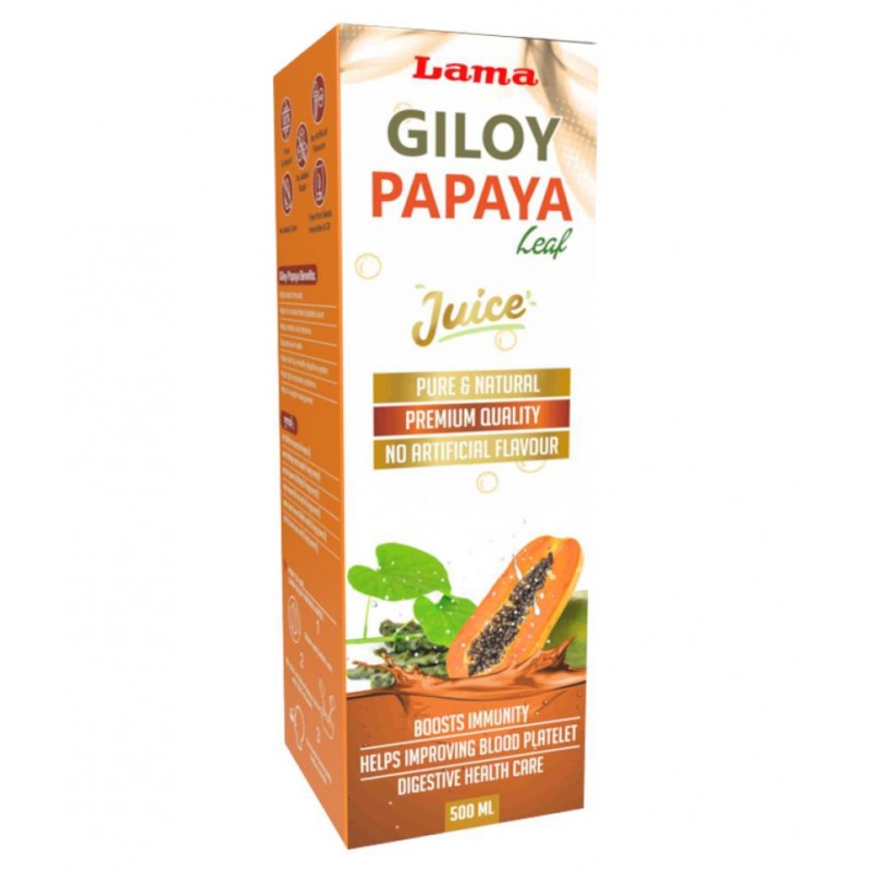 lama Giloy Papaya Juice Liquid 500 ml Pack Of 2