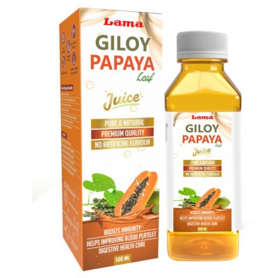 lama Giloy Papaya Juice Liquid 500 ml Pack Of 2