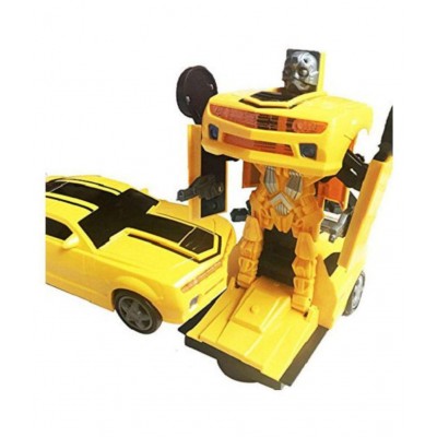 latest 2 in 1 Transform Robot Races Car Toy with Bright Lights and Music, Battery Operated (Multicolour)