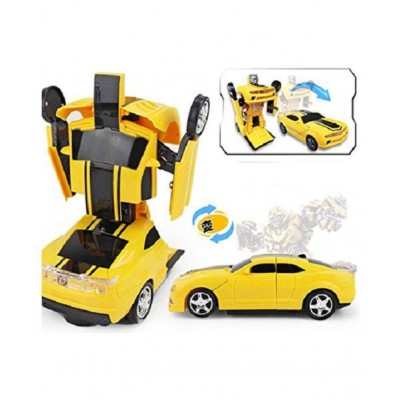 latest 2 in 1 Transform Robot Races Car Toy with Bright Lights and Music, Battery Operated (Multicolour)