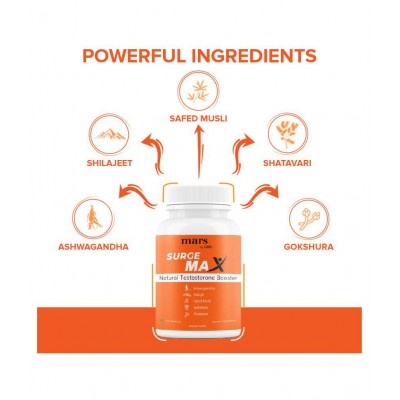 mars by GHC Surge Max, Shilajit (60 Capsules - Pack of 1) | Immunity Booster & Stamina Booster For Men, Reduces Stress and Anxiety | Powered With Safed Musli & Gokshura | 100% Vegan mars by GHC Surge Max, Shilajit (60 Capsules - Pack of 1) | Immunity Booster & Stamina Booster For Men, Reduces Stress and Anxiety | Powered With Safed Musli & Gokshura | 100% Vegan