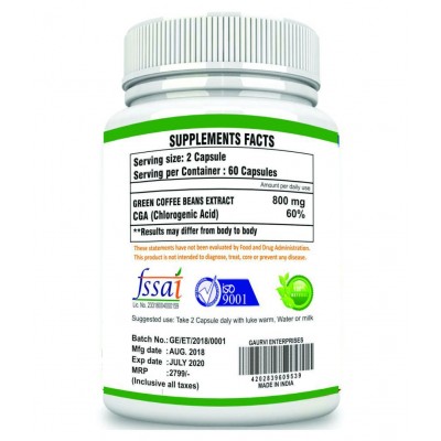 mycure Premium Green Coffee Extract For Weight Loss 800 mg Fat Burner Capsule Pack of 6