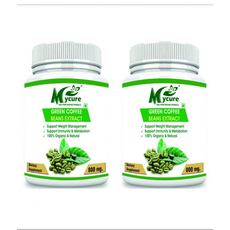 mycure Premium Green Coffee Extract For Weight Loss 800 mg Unflavoured Pack of 2