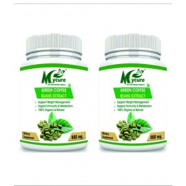 mycure Premium Green Coffee Extract For Weight Loss 800 mg Unflavoured Pack of 2