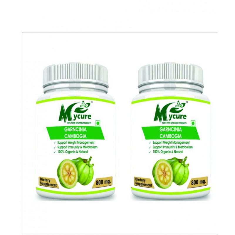 mycure Premium Quality Garcinia Cambogia Extract for Weight Loss 800 mg Unflavoured Pack of 2