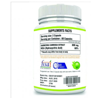 mycure Premium Quality Garcinia Cambogia Extract for Weight Loss 800 mg Unflavoured Single Pack