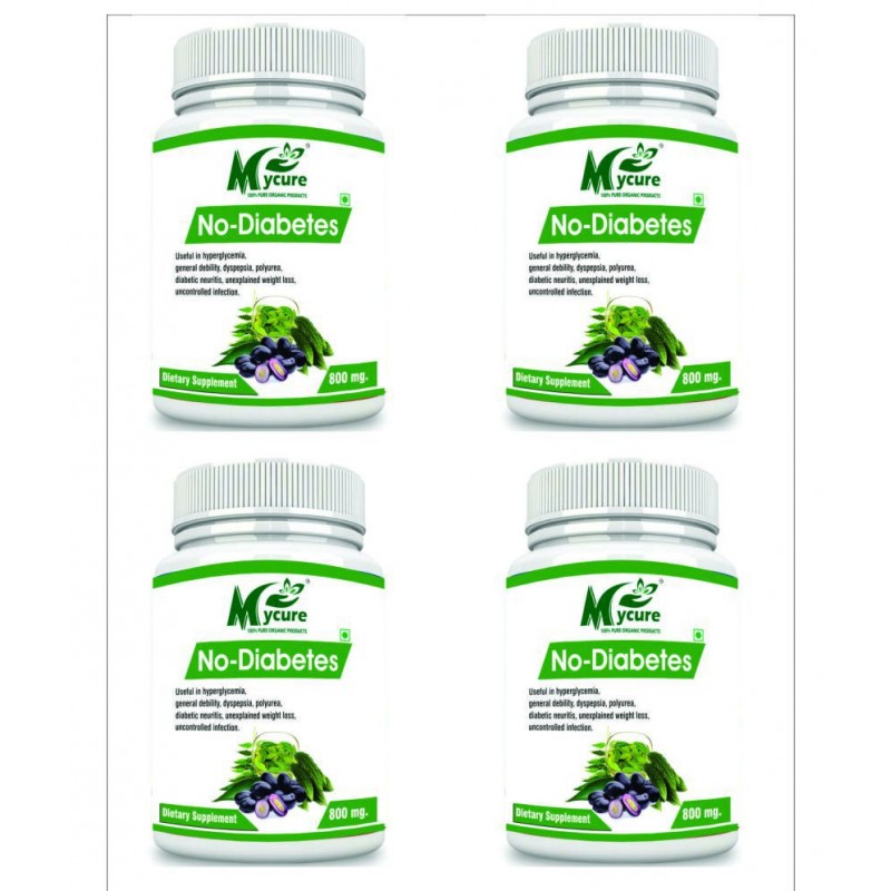 mycure Premium Quality No Diabetes Extract 800 mg Fat Burner Capsule Pack of 4
