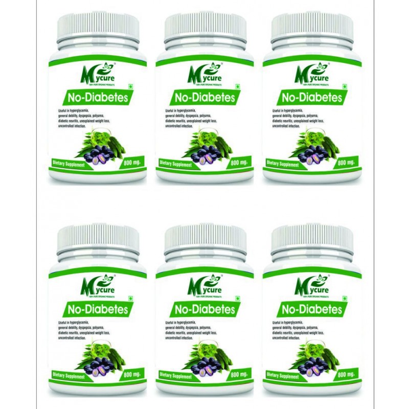 mycure Premium Quality No Diabetes Extract 800 mg Pack of 6