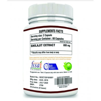 mycure Premium Quality Shilajit Extract 800 mg Fat Burner Capsule