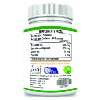 mycure Premium Quality Slim Fast Extract for Fat Burn 800 mg Fat Burner Capsule Pack of 2