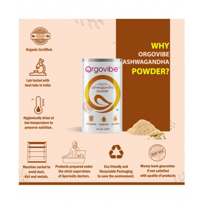 orgovibe Organic Certified Ashwagandha Powder 100 gm Pack Of 1