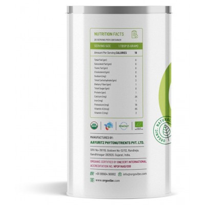orgovibe Organic Certified Barley Grass Powder 100 gm Pack Of 1