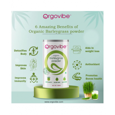 orgovibe Organic Certified Barley Grass Powder 100 gm Pack Of 1