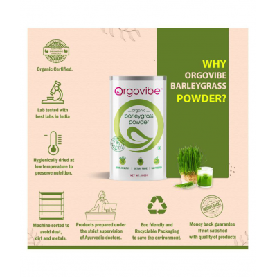 orgovibe Organic Certified Barley Grass Powder 100 gm Pack Of 1