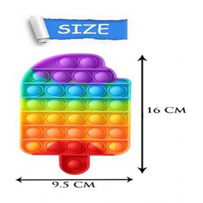 pop it ice cream & OWL popit combo pack of 2 popit shape Bubble Fidget Toy, Stress Reliever Silicone Popsicle Pop Fidget Toy for Kids and Adults, Sensory Irritability Toy for Autism with Special Ne, eds to Relieve Stress(Ice Cream Colorful)  (Multi