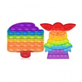 pop it ice cream & baby yoda popit combo pack of 2 popit shape Bubble Fidget Toy, Stress Reliever Silicone Popsicle Pop Fidget Toy