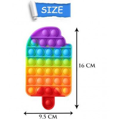 pop it ice cream shape Bubble Fidget Toy, Stress Reliever Silicone Popsicle Pop Fidget Toy for Kids and Adults, Sensory Irritability Toy for Autism with Special Ne, eds to Relieve Stress(Ice Cream Colorful)  (Multicolor)
