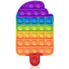 pop it ice cream shape Bubble Fidget Toy, Stress Reliever Silicone Popsicle Pop Fidget Toy for Kids and Adults, Sensory Irritability Toy for Autism with Special Ne, eds to Relieve Stress(Ice Cream Colorful)  (Multicolor)