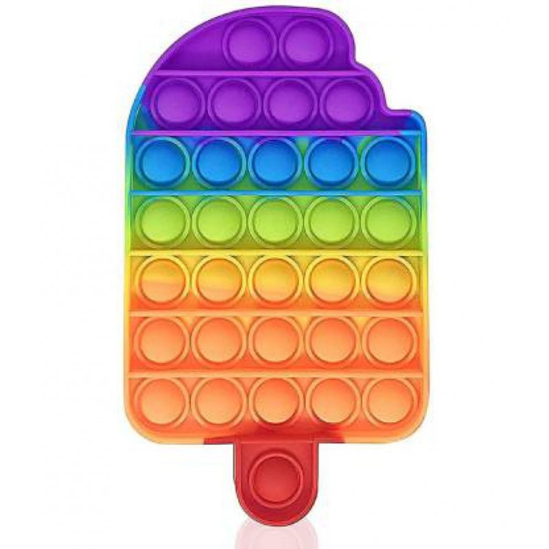 pop it ice cream shape Bubble Fidget Toy, Stress Reliever Silicone Popsicle Pop Fidget Toy for Kids and Adults, Sensory Irritability Toy for Autism with Special Ne, eds to Relieve Stress(Ice Cream Colorful)  (Multicolor)