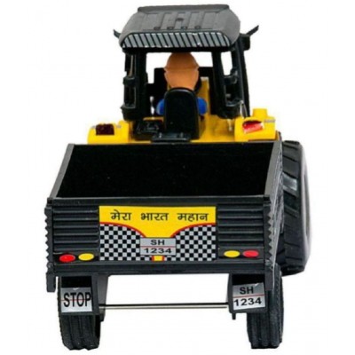 pull back plastic Tractor With Trolly for kids (multicolor)
