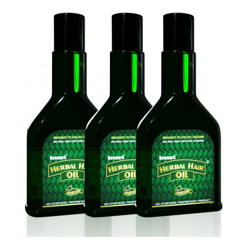 "Deemark Herbal Hair Oil  (Pack of 3, 360ml.) - Long & Shiny Hair | Anti Hair Fall Control | Thick & Long Lasting Soft Hair "