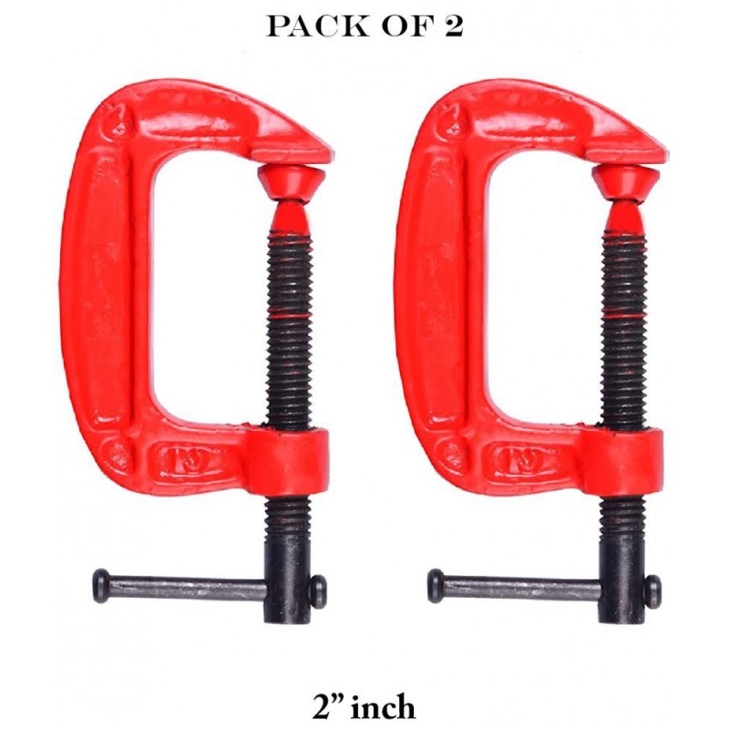 "Laxmi 2"" Inch Heavy Duty G Clamp (Pack of 2) For Holding Products Tools Items C-Clamp