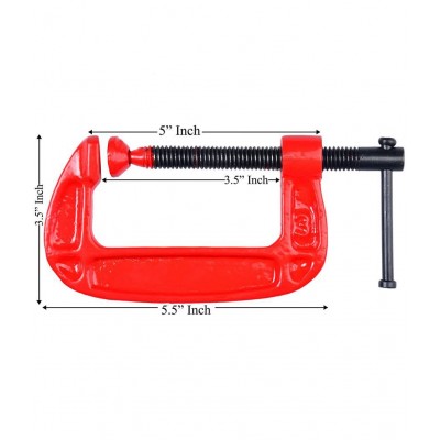 "Laxmi 3"" Inch Heavy Duty G Clamp (Pack of 2) For Holding Products Tools Items C-Clamp