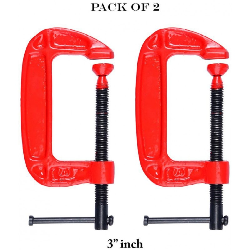 "Laxmi 3"" Inch Heavy Duty G Clamp (Pack of 2) For Holding Products Tools Items C-Clamp