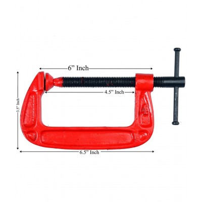 "Laxmi 4"" Inch Heavy Duty G Clamp (Pack of 1 ) For Holding Products Tools Items C-Clamp