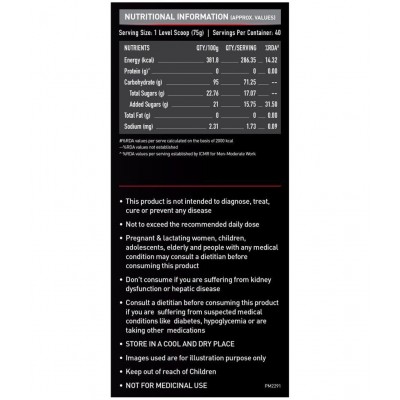 "MuscleBlaze Carb Blend, Active Energy Formula (Mango, 3 kg / 6.6 lb, 40 Servings) "