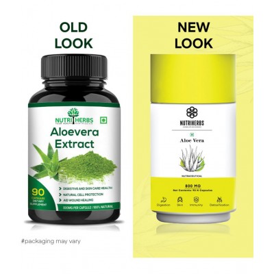 "Nutriherbs Aleovera Extract 800 mg Pure & Organic - 90 Capsule | Helps To Maintain Beautiful Skin Eases symptoms of Stress For Men & Women "Nutriherbs Aleovera Extract 800 mg Pure & Organic - 90 Capsule | Helps To Maintain Beautiful Skin Eases symptoms of Stress For Men & Women