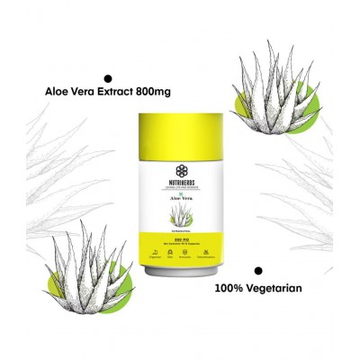 "Nutriherbs Aleovera Extract 800 mg Pure & Organic - 90 Capsule | Helps To Maintain Beautiful Skin Eases symptoms of Stress For Men & Women "Nutriherbs Aleovera Extract 800 mg Pure & Organic - 90 Capsule | Helps To Maintain Beautiful Skin Eases symptoms of Stress For Men & Women
