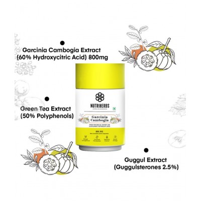 "Nutriherbs Garcinia Cambogia Capsule ( 70% HCA) | Helps in Natural Weight Manegement - (60 Capsule) 800 mg Pack of 1 "Nutriherbs Garcinia Cambogia Capsule ( 70% HCA) | Helps in Natural Weight Manegement - (60 Capsule) 800 mg Pack of 1