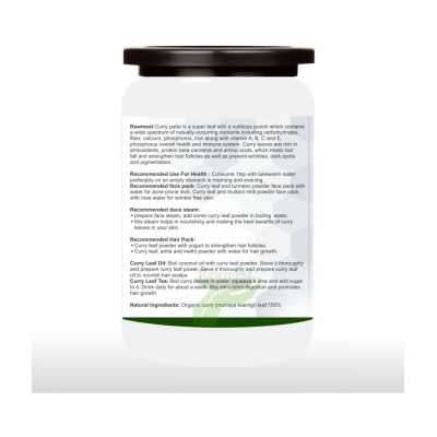 rawmest 100% Curry Leaf For Health, Hair & Skin Powder 200 gm Pack Of 2
