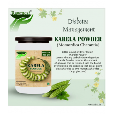 rawmest 100% Karela ( Bitter Gourd) For Diabetic Powder 200 gm Pack Of 2