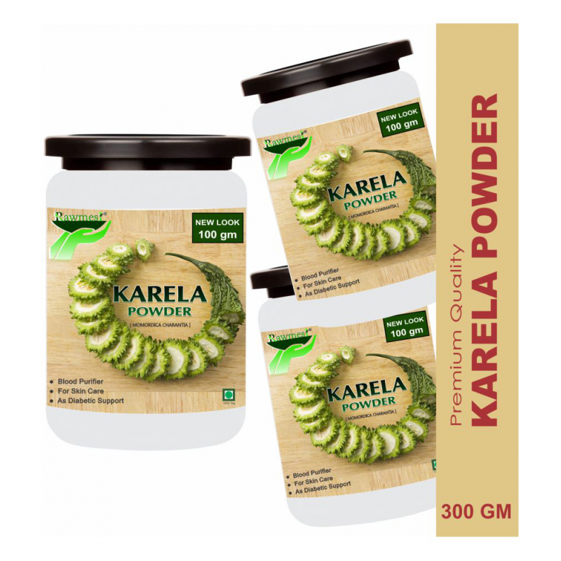 rawmest 100% Karela (Bitter Gourd ) For Diabetic Powder 300 gm Pack of 3