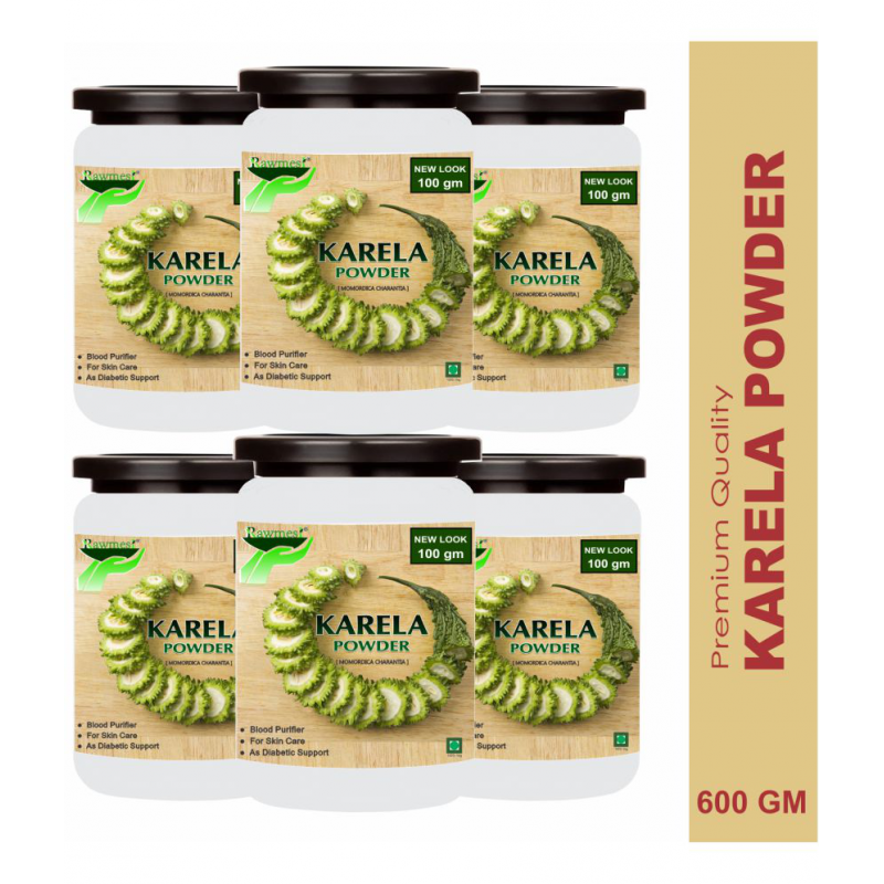 rawmest 100% Karela (Bitter Gourd ) For Diabetic Powder 600 gm Pack Of 6