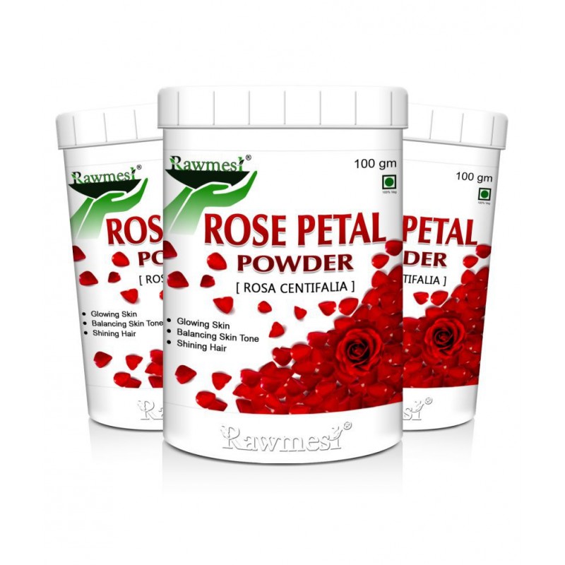 rawmest 100% Natural Rose Petals Powder 300 gm Pack of 3