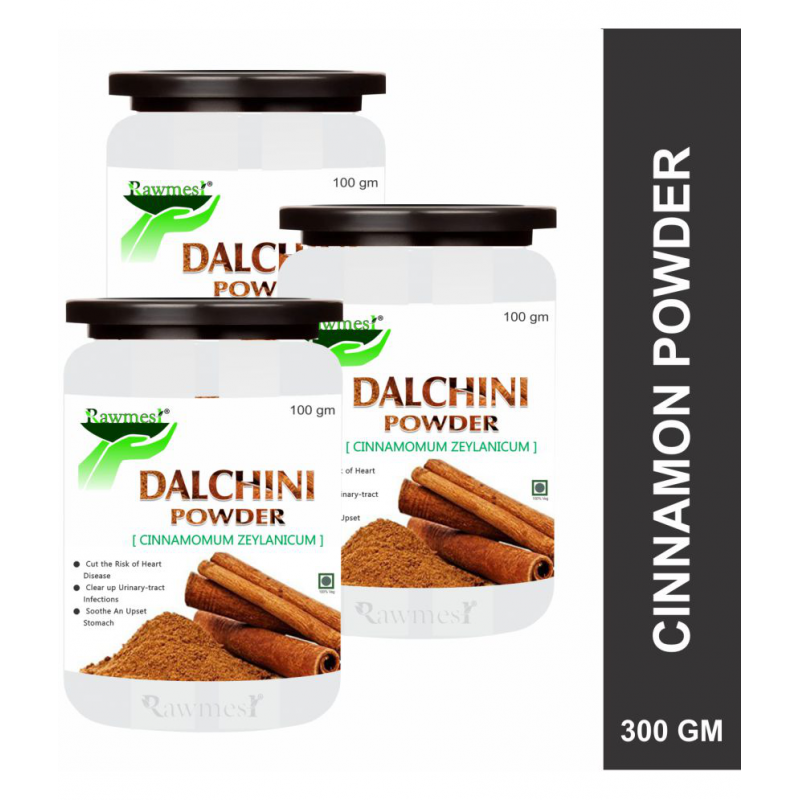 rawmest 100% Organic Dalchini ( Ceylon Cinnamon) Powder 300 gm Pack of 3