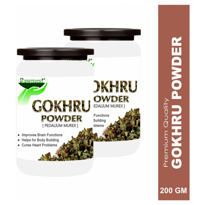 rawmest 100% Organic Pure Gokhru Powder 100 gm Pack Of 2
