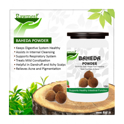 rawmest 100% Pure Baheda For Healthy Hair Powder 100 gm Pack Of 1