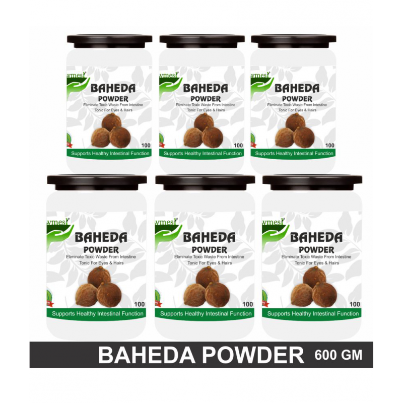 rawmest 100% Pure Baheda For Healthy Hair Powder 600 gm Pack Of 6