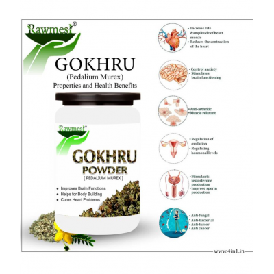 rawmest 100% Pure Gokhru For Heart Health Powder 300 gm Pack of 3