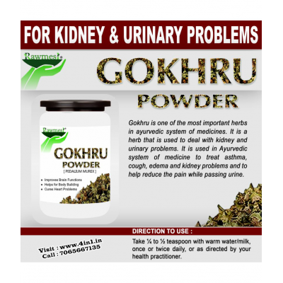 rawmest 100% Pure Gokhru For Heart Problems Powder 100 gm Pack Of 1