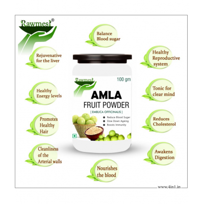 rawmest 100% Pure Organic Amla Fruit Powder 300 gm Pack of 3