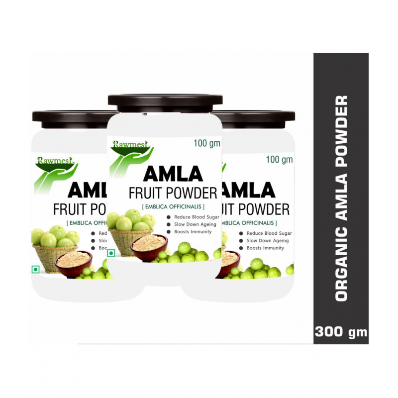 rawmest 100% Pure Organic Amla Fruit Powder 300 gm Pack of 3