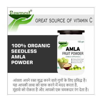 rawmest 100% Pure Organic Amla Powder 200 gm Pack Of 2